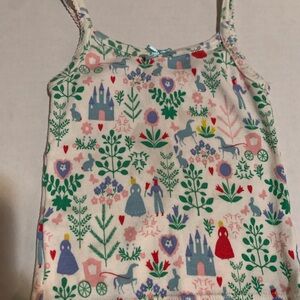 Mini Boden 18-24 months girls spaghetti strap Tank Top castles/flowers/princess
